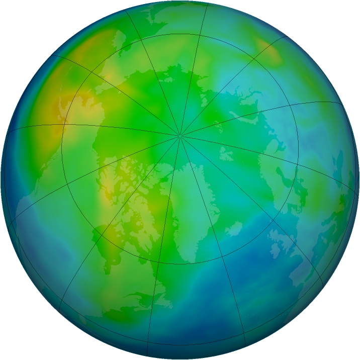 Arctic ozone map for 10 November 2007